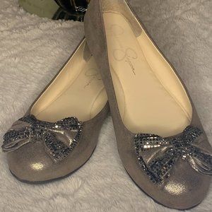 Jessica Simpson Gold Flats